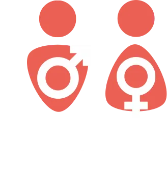 Logotip projekta Uravnotežimo odnose moči med spoloma.